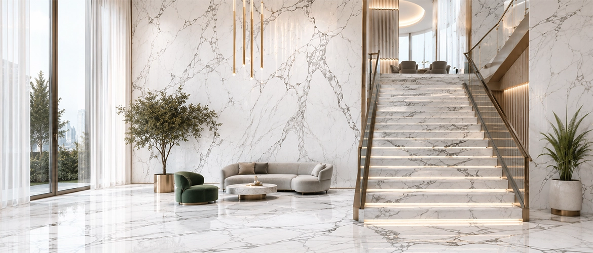 Italian Statuario Marble Slabs For Luxurious Interiors